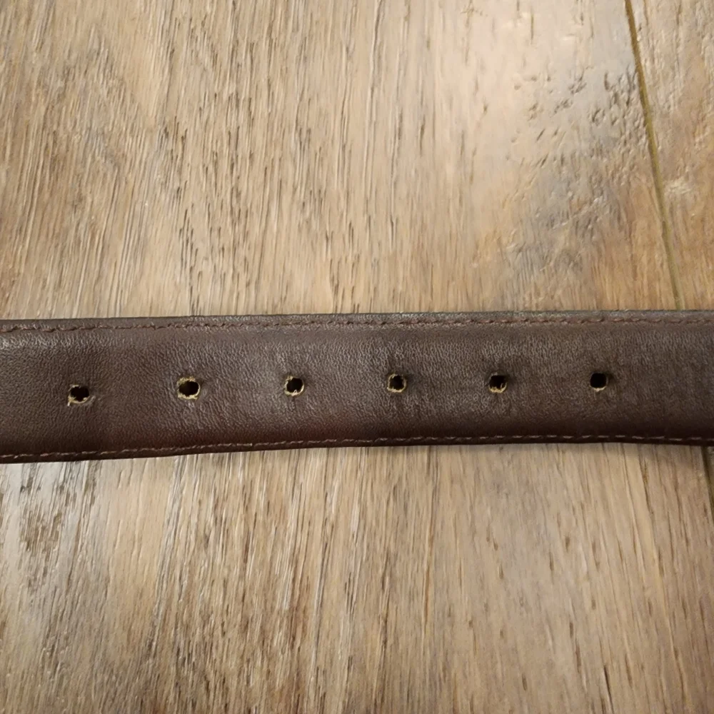 Men's Brown Belt Full Grain Leather Handcrafted USA Solid Brass Buckle size 30
